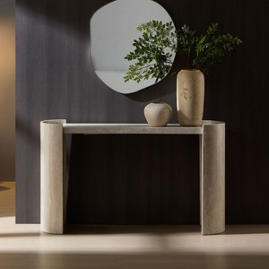 Modern Faux Marble Console Table,53'' Narrow Entryway Table with Raised Edge for Hallway,Foyer or Living Room–The Pop Home - 1 of 4