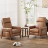 Push Back Recliner Chair, Adjustable Leather Wingback with Footrest, 118-150°, for Living Room, Bedroom, Small Spaces – Cocoa - 2 of 4