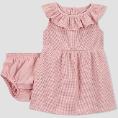 Image of Carter's Just One You® Baby Girls' Textured Ruffle Top & Bottom Set - Pink 6M