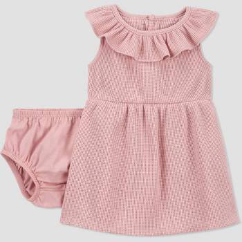 Carter's Just One You® Baby Girls' Textured Ruffle Top & Bottom Set - Pink