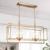 LNC Hoyueren 8-Lights 32” Modern Rectangle Kitchen Island Pendant  Lights, Polisehd Gold and White Candle Holder - 2 of 4