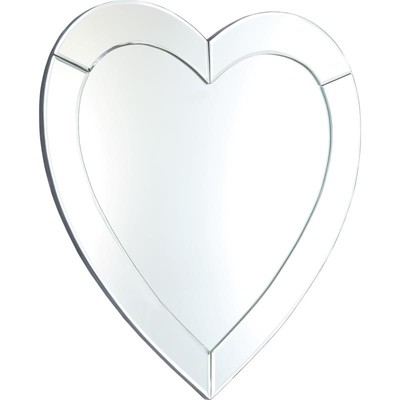 Heart Shaped Mirrored Contemporary Bathroom Wall Mirror