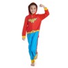 DC Comics Justice League Batgirl Supergirl Wonder Woman Girls Zip Up Costume Pajama Coverall and Cape Toddler to Little Kid - 2 of 4