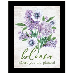 HomeRoots Bloom Where You Are Planted Black Framed Print Wall Art - 1 of 3