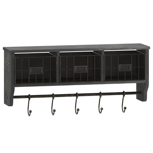 Shelf with wire baskets and hooks sale