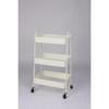 DOMETOUR 3 Tier Small Rolling Cart Metal Utility Storage Organizer Kitchen Trolley Bathroom Laundry Room Bar Office Shelves - 2 of 4