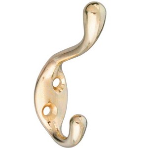National Hardware 3.3 in. L Brass Gold Zinc Heavy Duty Garment Hook 75 lb. cap. - Case of 1 - 1 of 1