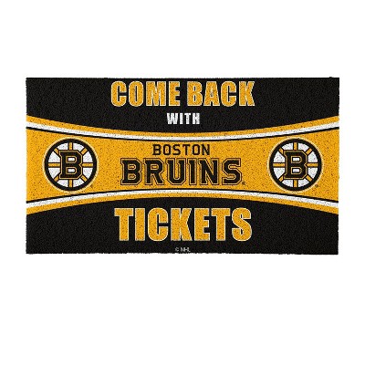Evergreen Come Back with Tickets Boston Bruins 28" x 16" Woven PVC Indoor Outdoor Doormat