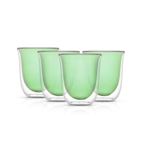 Joyjolt Levitea Double Walled Glass - Set Of 4 Tumbler Glassware -  8.4-ounces - Amber : Target