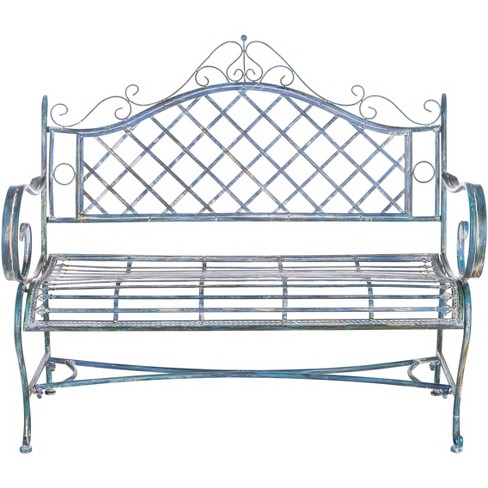 Antique wrought iron online bench outdoor