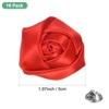 Unique Bargains Handmade Men Suits Formal Boutonnieres Wedding Corsage Lapel Pin Flower Brooch Butterfly Buckle 16 Pcs Red - 3 of 4