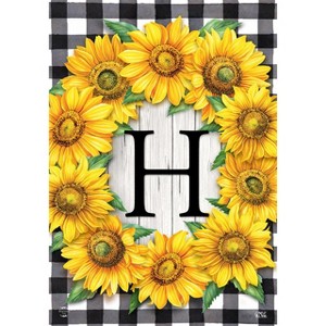 Briarwood Lane Everyday Garden Flag 12x18 For Outdoor Sunflowers Monogram H Garden Flag Flags For Outside - 1 of 4