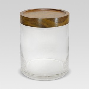 Canister Acacia/Glass Large - Threshold , Clear