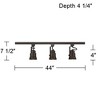 Pro Track Jenna 3-Head LED Ceiling Track Light Fixture Kit Linear Spot Light GU10 Dimmable Brown Bronze Finish Metal Modern Kitchen Bathroom 44" Wide - 4 of 4