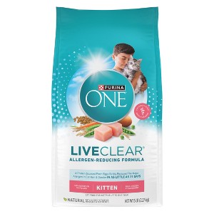 Purina ONE LiveClear Chicken Flavor Kitten Dry Cat Food - 5lbs - 1 of 4