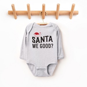 The Juniper Shop Santa We Good Glitter Baby Long Sleeve Bodysuit - 1 of 3