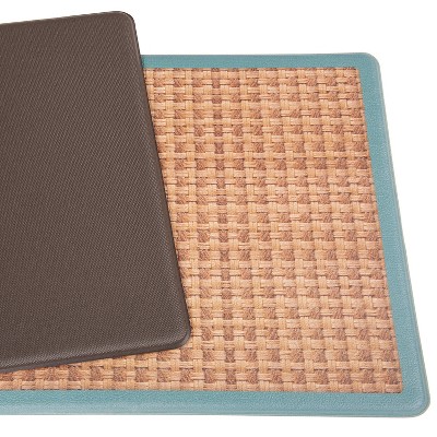 Natural Border Blue and Beige Anti-Fatigue Standing Mat 18"x47"