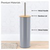 Evideco French Home Goods Metal Toilet Brush and Holder Set With Bamboo Lid - 3 of 4