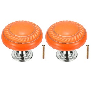 Unique Bargains Ceramic Round Drawer Dresser Closet Cabinet Knobs 2 Pcs - 1 of 4