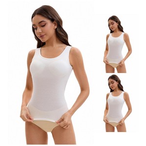 INSPIRE CHIC Women's 3 Pcs Wide Strap Built-In Padded Bras Casual Tank Camisoles - 1 of 4