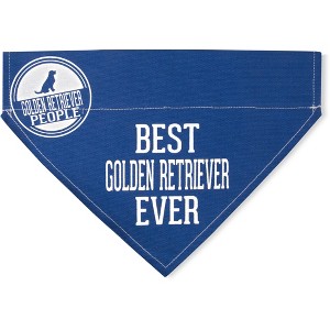 Pavilion Gift Company - Best Golden Retriever - 12" x 8" Canvas Slip on Pet Bandana - Pet Apparel Accessories - 1 of 4