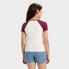 Girls' Harvard Raglan Short Sleeve T-Shirt - Off-White - 3 of 4