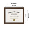 Americanflat 11x14 Walnut Diploma Frame - Displays 8.5x11 Diplomas with Mat or 11x14 Inch Without Mat - Shatter-Resistant Glass. - image 2 of 4