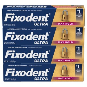 Fixodent Ultra Max Hold Secure Denture Adhesive 2.2oz - 1 of 4