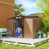 9' x 6' Outdoor Storage Shed, Garden Tool Metal Shed with Foundation Kit, Double Lockable Door, Air Vents and Sloping Roof, for Backyard, Patio, Lawn - 2 of 4
