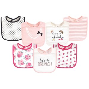 Little Treasure Baby Girl Cotton Bibs, Love Brunch, One Size - 1 of 4