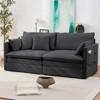 Mjkone 77.95'' lce Velvet 3-in-1 Convertible Loveseat Sleeper Sofa Bed with Side Pockets,Pull Out into Chaise Lounge/Sleeper Bed - 3 of 4