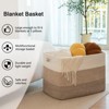 Aoibox 108L Super Large Cotton Rope Basket Rectangle Woven Storage Bin with Handles Gradient Brown for Blanket Toys Laundry - 4 of 4