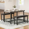Jojoka 3-Piece Dining Table Set for 4,Kitchen Table with 2 Upholstered Benches for Small Space - 2 of 4