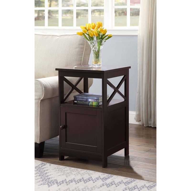 Oxford End Table with Storage Cabinet and Shelf - Breighton Home, 3 of 6