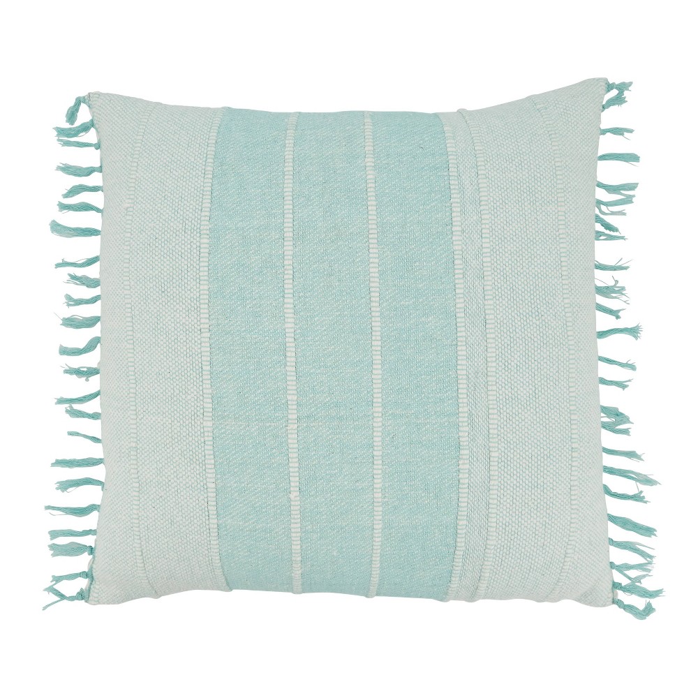 Photos - Pillow 20"x20" Oversize Textured Corded Striped Square Throw  Cover - Saro