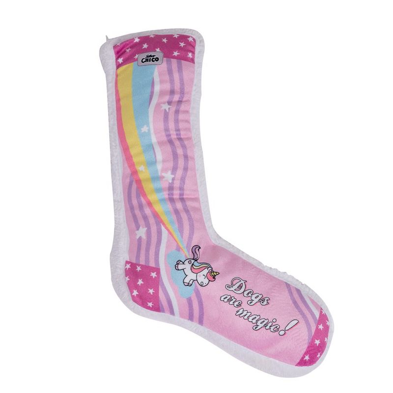 American Pet Supplies 17.7-Inch Squeaking Unicorn Comfort Plush Sock Dog Toy, 1 of 4