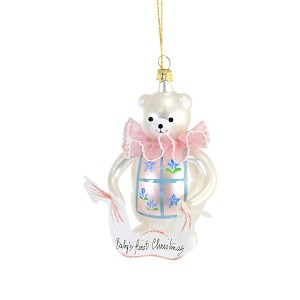 Italian Ornaments 4.0 Inch Baby First Christmas Bear Ornament 1St Birth Tree Ornaments - 1 of 3