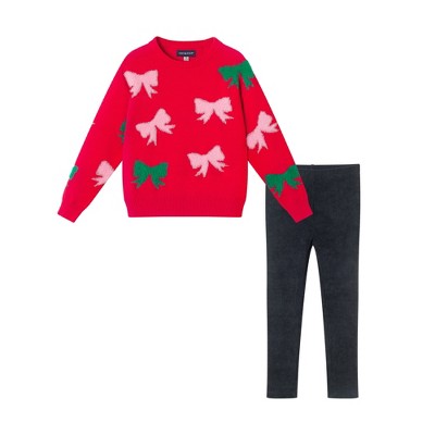Andy & Evan  Toddler  Bow Icon Sweater and Flare Legging Set