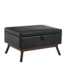 Zeus & Ruta Mid-Century Modern Square Upholstered Storage Ottoman Bench for Entryway, Living Room, or Family Space - 2 of 4
