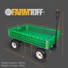 FARM-TUFF Durable Plastic Crate Garden Wagon Utility Cart with Pneumatic Tires, Green, 30" x 46" - 2 of 3