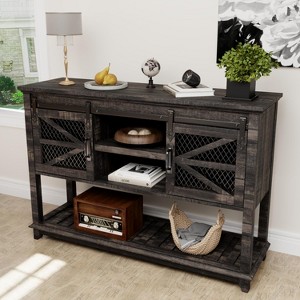 OKD 46" Farmhouse Console Table w/Sliding Barn Doors & Adjustable Storage Shelf - 1 of 4