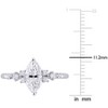 EVERLY JEWELRY | Sterling Silver 1 1/8 ct DEW Marquise-Cut Created White Moissanite Engagement Ring - 4 of 4