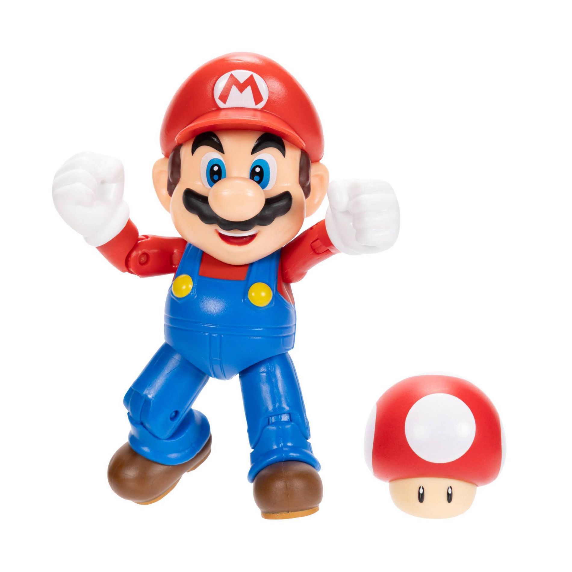 Nintendo Super Mario 4" with Power Up Mushroom Action Figures
