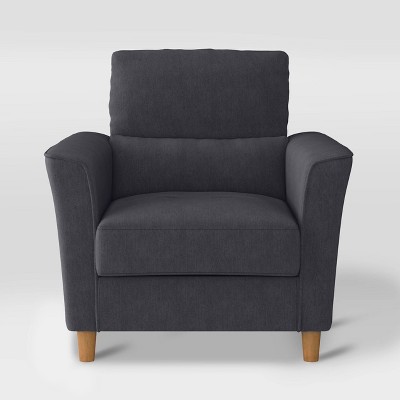 Georgia Upholstered Accent Armchair Dark Gray - CorLiving