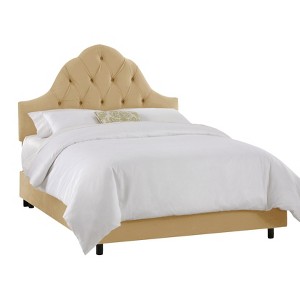 Toulouse Velvet Bed - Buckwheat - California King - Skyline Furniture