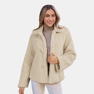 Women's Plush Faux Fur Cozy Teddy Coat - Cupshe