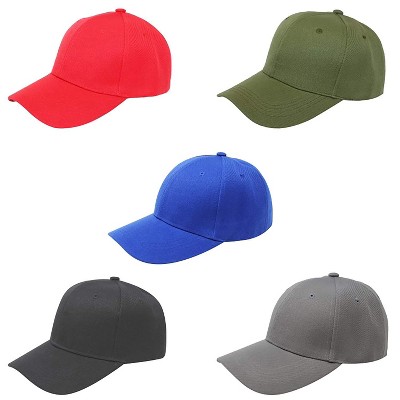 Pack Of 5 Mechaly Plain Baseball Cap Hat Adjustable Back Mixed Colors ...