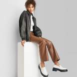 Women's Mid-Rise Faux Leather Flare Pants - Wild Fable™