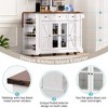 Okak Kitchen Cart with Two Tempered Glass Doors and 5 Open Side Racks, Kitchen Island with Power Outlet and Drop Leaf for Dining Room - 4 of 4