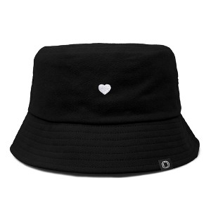 Dalix Heart Embroidered Cotton Summer Outdoor Bucket Hat Womens - 1 of 4